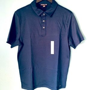 MICHAEL KORS Sleek Slim Fit Polo Shirt, Medium, Midnight Blue, New